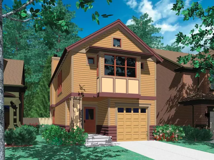 Craftsman house plans 74-282 - front exterior, 1,421 sq ft, 3 bed, 2 bath house plans | Monster House Plans