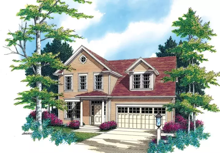 Cape Cod house plans 74-291 - front exterior, 1,877 sq ft, 4 bed, 2 bath house plans | Monster House Plans