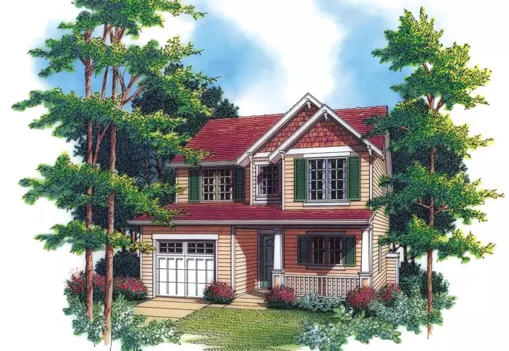 Craftsman house plans 74-294 - front exterior, 1,488 sq ft, 3 bed, 2 bath house plans | Monster House Plans