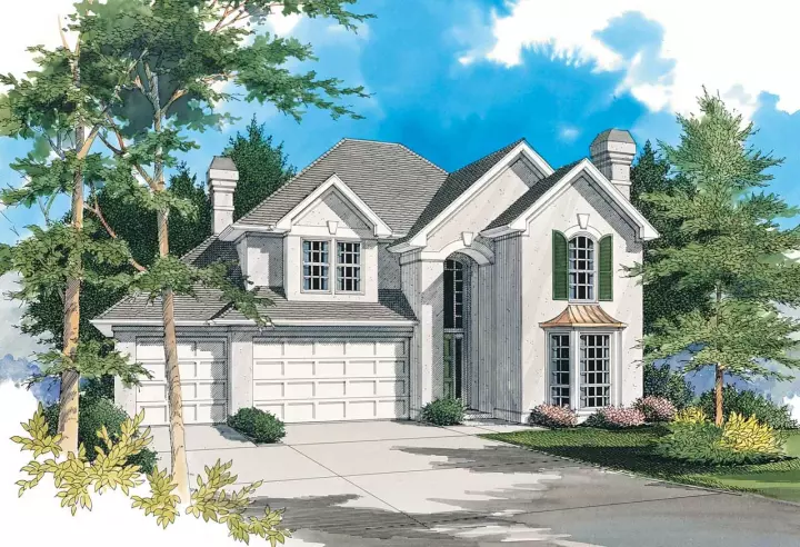 European house plans 74-303 - front exterior, 2,835 sq ft, 4 bed, 2 bath house plans | Monster House Plans