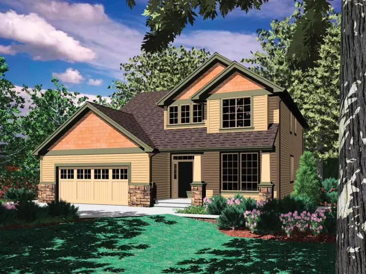 Craftsman house plans 74-316 - front exterior, 2,204 sq ft, 3 bed, 2 bath house plans | Monster House Plans