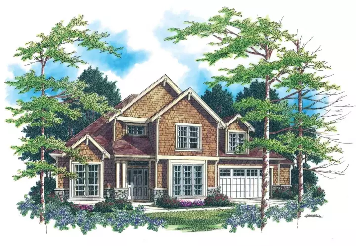 Craftsman house plans 74-324 - front exterior, 2,518 sq ft, 3 bed, 2 bath house plans | Monster House Plans