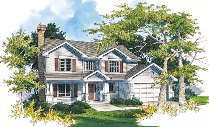 Country house plans 74-329 - front exterior, 2,107 sq ft, 4 bed, 2 bath house plans | Monster House Plans