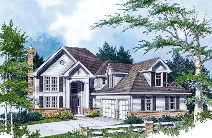 Traditional house plans 74-332 - front exterior, 2,694 sq ft, 4 bed, 2 bath house plans | Monster House Plans