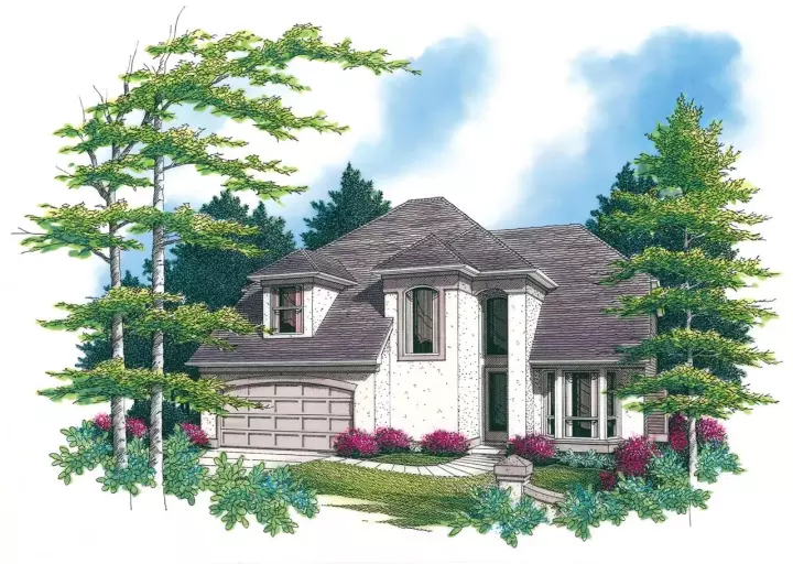 Contemporary house plans 74-335 - front exterior, 2,993 sq ft, 4 bed, 3 bath house plans | Monster House Plans