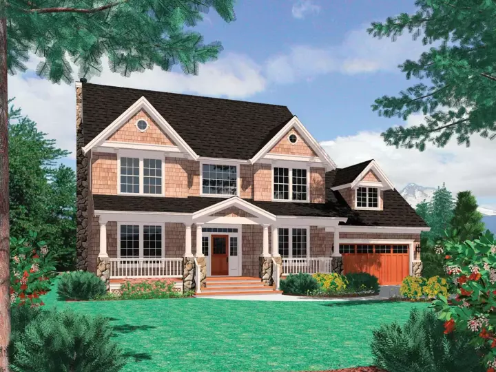 Country house plans 74-343 - front exterior, 2,500 sq ft, 4 bed, 2 bath house plans | Monster House Plans