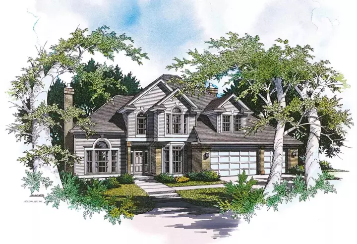 Traditional house plans 74-346 - front exterior, 2,568 sq ft, 3 bed, 2 bath house plans | Monster House Plans