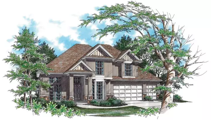Traditional house plans 74-350 - front exterior, 2,516 sq ft, 3 bed, 2 bath house plans | Monster House Plans