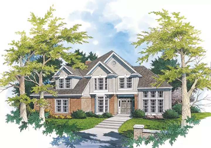 Traditional house plans 74-361 - front exterior, 3,327 sq ft, 4 bed, 3 bath house plans | Monster House Plans