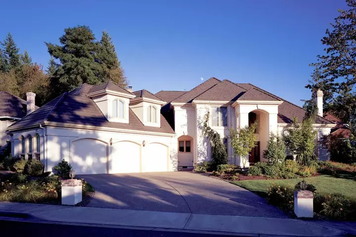 European house plans 74-367 - front exterior, 3,448 sq ft, 3 bed, 3 bath house plans | Monster House Plans