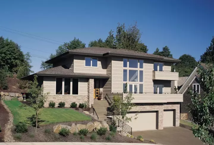 Contemporary house plans 74-373 - front exterior, 3,423 sq ft, 3 bed, 3 bath house plans | Monster House Plans