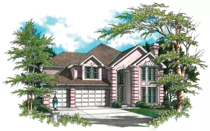 European house plans 74-377 - front exterior, 3,609 sq ft, 5 bed, 3 bath house plans | Monster House Plans