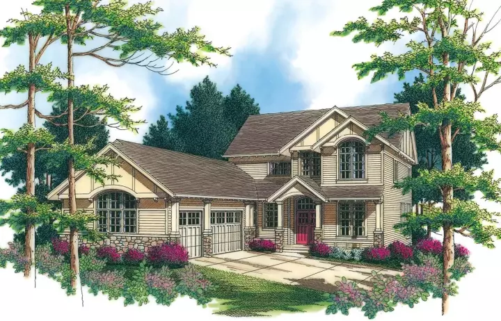 Craftsman house plans 74-387 - front exterior, 3,254 sq ft, 5 bed, 3 bath house plans | Monster House Plans