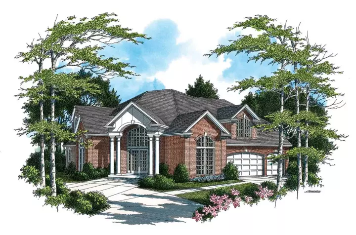 European house plans 74-390 - front exterior, 3,633 sq ft, 4 bed, 2 bath house plans | Monster House Plans