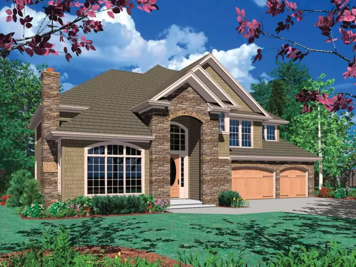 Traditional house plans 74-397 - front exterior, 3,844 sq ft, 4 bed, 2 bath house plans | Monster House Plans
