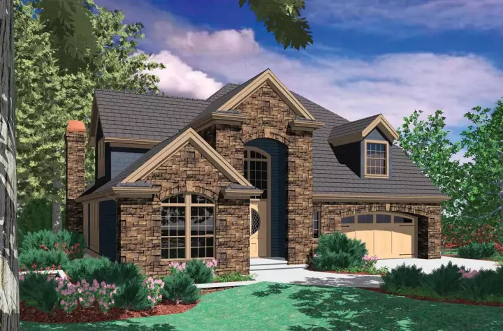 European house plans 74-398 - front exterior, 3,382 sq ft, 3 bed, 2 bath house plans | Monster House Plans