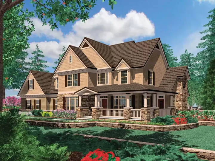 Country house plans 74-402 - front exterior, 3,155 sq ft, 4 bed, 3 bath house plans | Monster House Plans