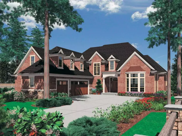Cape Cod house plans 74-405 - front exterior, 3,638 sq ft, 4 bed, 3 bath house plans | Monster House Plans
