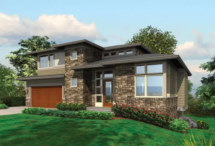 Contemporary house plans 74-413 - front exterior, 3,651 sq ft, 4 bed, 3 bath house plans | Monster House Plans