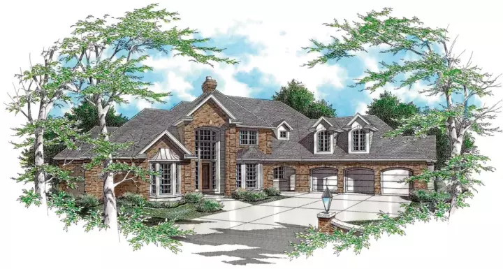 Traditional house plans 74-426 - front exterior, 4,211 sq ft, 4 bed, 3 bath house plans | Monster House Plans