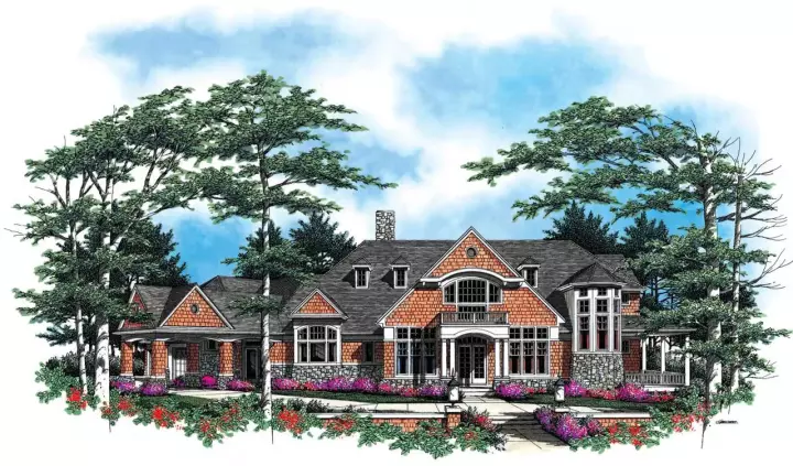 Craftsman house plans 74-429 - front exterior, 6,060 sq ft, 4 bed, 4 bath house plans | Monster House Plans