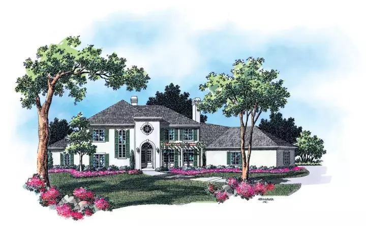 Mediterranean house plans 74-434 - front exterior, 4,080 sq ft, 4 bed, 3 bath house plans | Monster House Plans