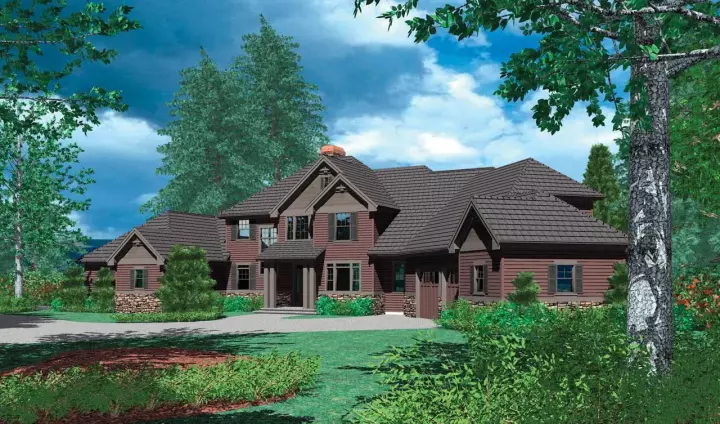 Traditional house plans 74-439 - front exterior, 4,258 sq ft, 4 bed, 5 bath house plans | Monster House Plans