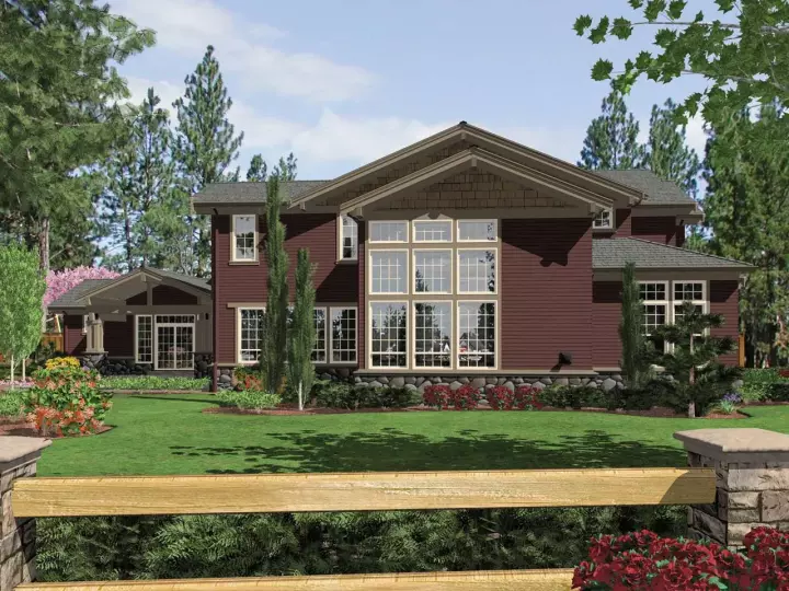 Craftsman house plans 74-453 - front exterior, 4,490 sq ft, 4 bed, 3 bath house plans | Monster House Plans