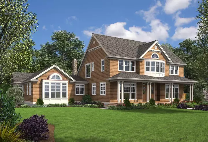 Craftsman house plans 74-459 - front exterior, 4,790 sq ft, 4 bed, 5 bath house plans | Monster House Plans