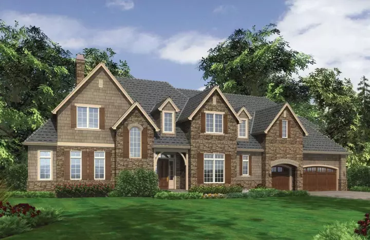 European house plans 74-472 - front exterior, 4,304 sq ft, 4 bed, 3 bath house plans | Monster House Plans