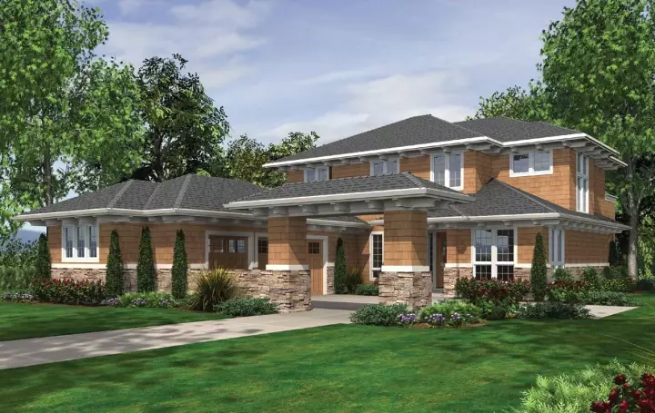 Contemporary house plans 74-476 - front exterior, 4,128 sq ft, 4 bed, 3 bath house plans | Monster House Plans