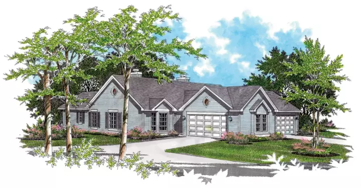 Traditional house plans 74-502 - front exterior, 2,734 sq ft, 4 bed, 4 bath house plans | Monster House Plans