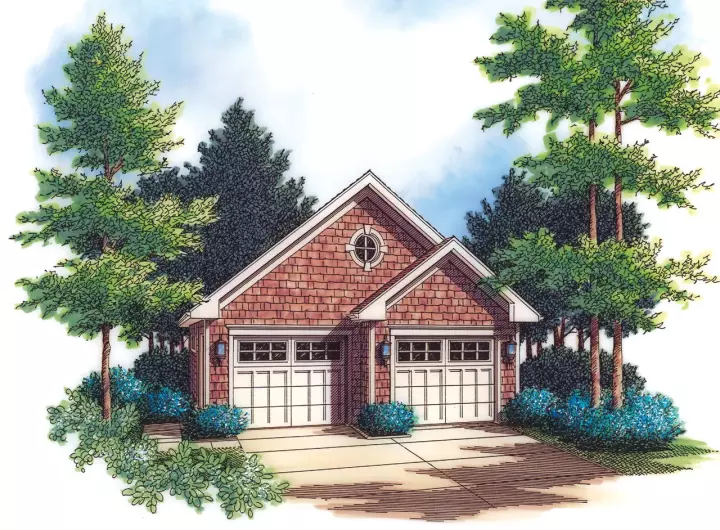 Craftsman house plans 74-509 - front exterior, 626 sq ft, 0 bed, 0 bath house plans | Monster House Plans