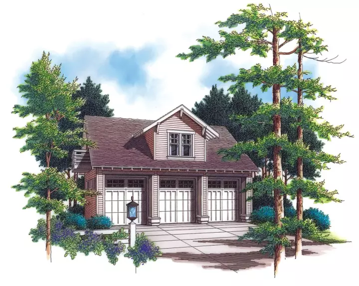 Traditional house plans 74-512 - front exterior, 1,179 sq ft, 1 bed, 1 bath house plans | Monster House Plans