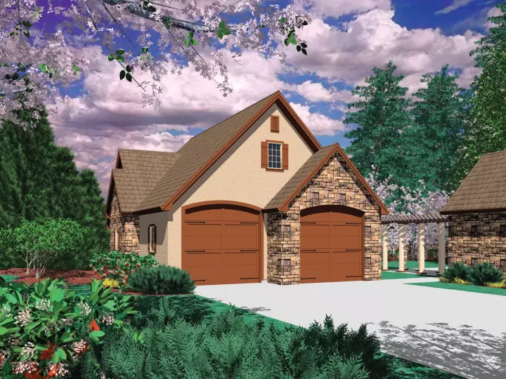 European house plans 74-521 - front exterior, 1,458 sq ft, 0 bed, 0 bath house plans | Monster House Plans