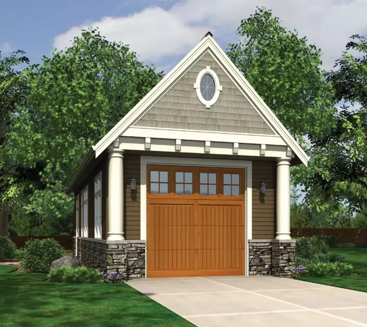 Craftsman house plans 74-525 - front exterior, 660 sq ft, 0 bed, 0 bath house plans | Monster House Plans