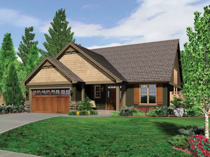 Craftsman house plans 74-533 - front exterior, 1,944 sq ft, 3 bed, 2 bath house plans | Monster House Plans