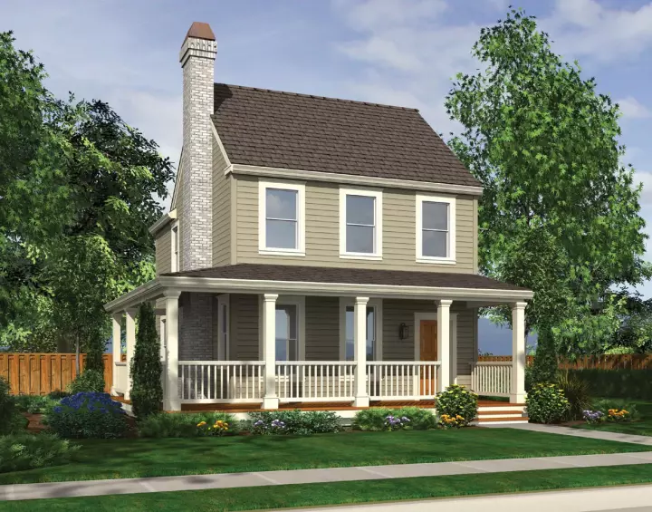 Country house plans 74-552 - front exterior, 1,516 sq ft, 3 bed, 2 bath house plans | Monster House Plans
