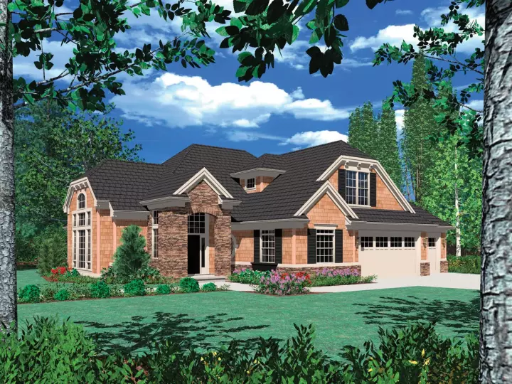 Craftsman house plans 74-571 - front exterior, 2,797 sq ft, 3 bed, 3 bath house plans | Monster House Plans