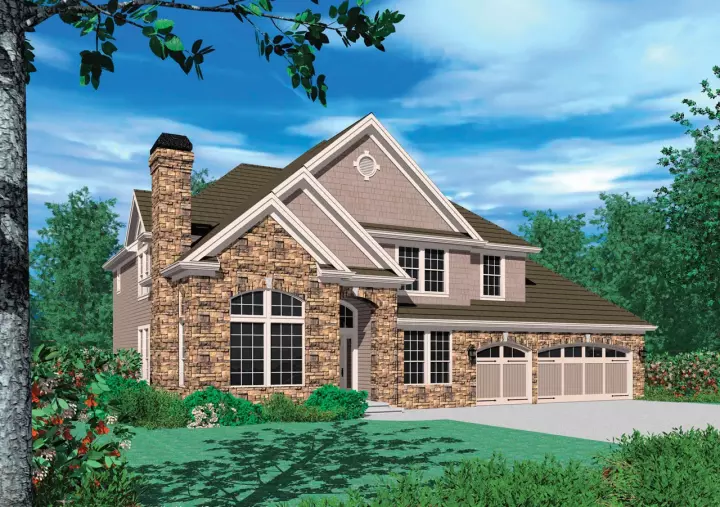 Craftsman house plans 74-573 - front exterior, 2,834 sq ft, 3 bed, 2 bath house plans | Monster House Plans