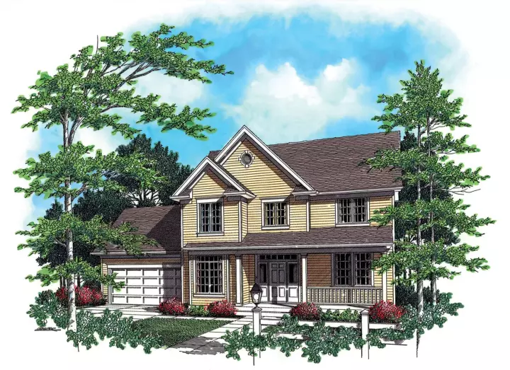 Traditional house plans 74-574 - front exterior, 2,120 sq ft, 4 bed, 2 bath house plans | Monster House Plans