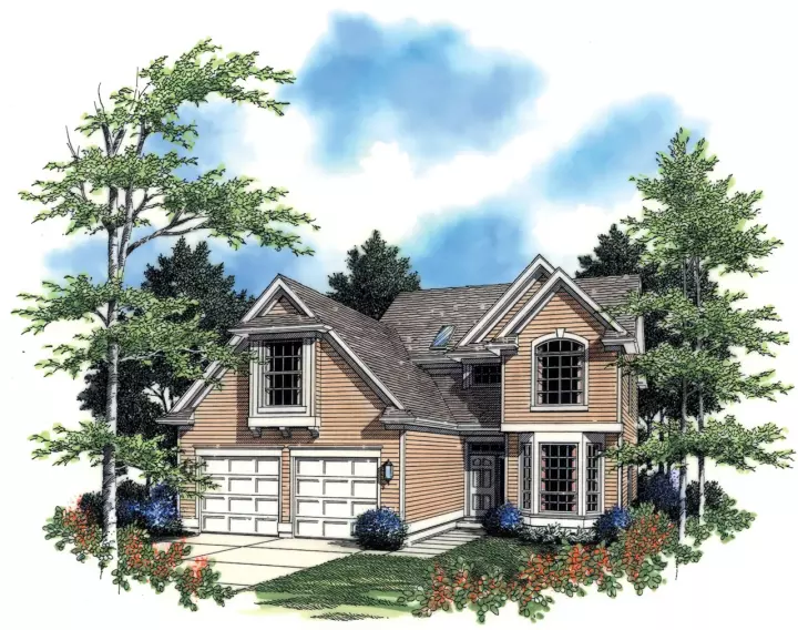 Traditional house plans 74-577 - front exterior, 2,247 sq ft, 4 bed, 2 bath house plans | Monster House Plans