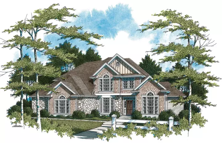 Traditional house plans 74-581 - front exterior, 2,803 sq ft, 3 bed, 2 bath house plans | Monster House Plans