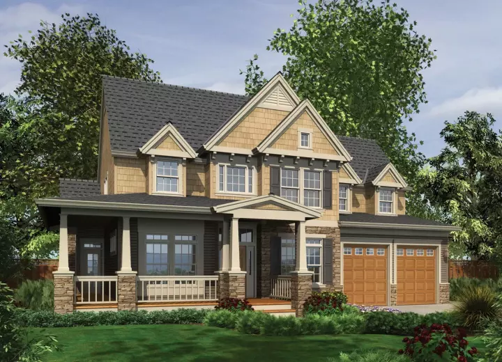 Country house plans 74-590 - front exterior, 2,513 sq ft, 4 bed, 2 bath house plans | Monster House Plans