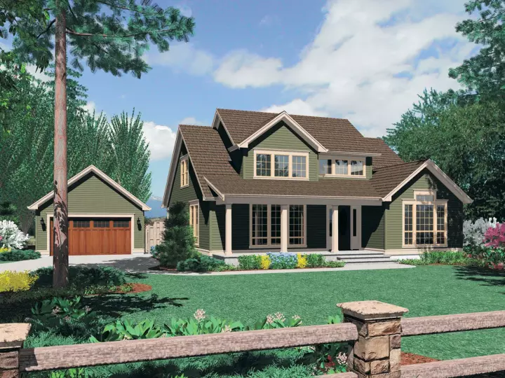 Country house plans 74-610 - front exterior, 2,955 sq ft, 3 bed, 2 bath house plans | Monster House Plans