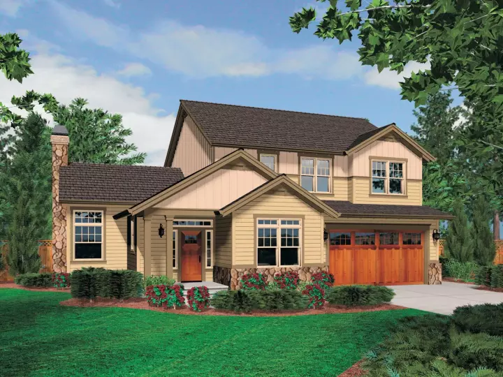 Craftsman house plans 74-623 - front exterior, 2,110 sq ft, 3 bed, 2 bath house plans | Monster House Plans