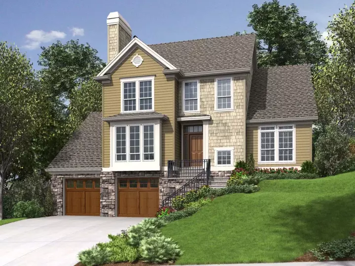 Traditional house plans 74-632 - front exterior, 2,221 sq ft, 4 bed, 3 bath house plans | Monster House Plans