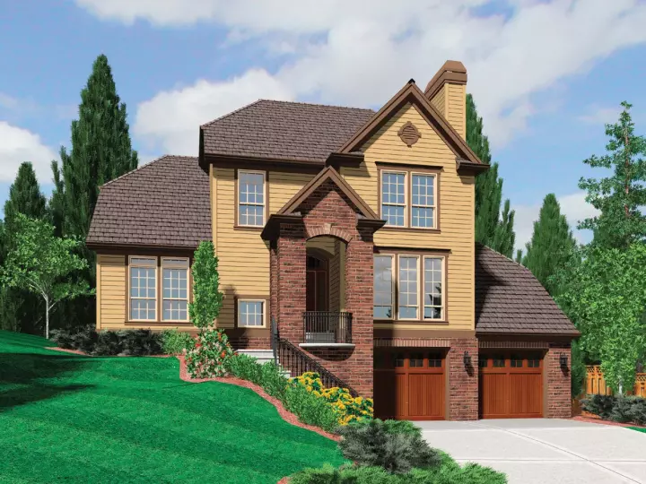 Traditional house plans 74-633 - front exterior, 2,206 sq ft, 4 bed, 3 bath house plans | Monster House Plans