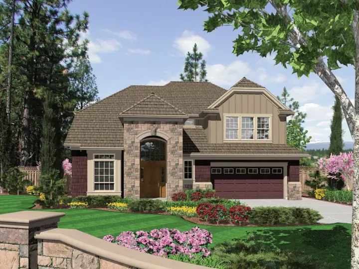 Cottage house plans 74-637 - front exterior, 2,478 sq ft, 3 bed, 2 bath house plans | Monster House Plans