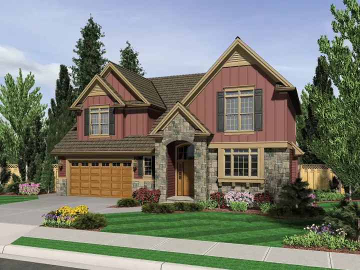 Craftsman house plans 74-640 - front exterior, 2,605 sq ft, 3 bed, 2 bath house plans | Monster House Plans